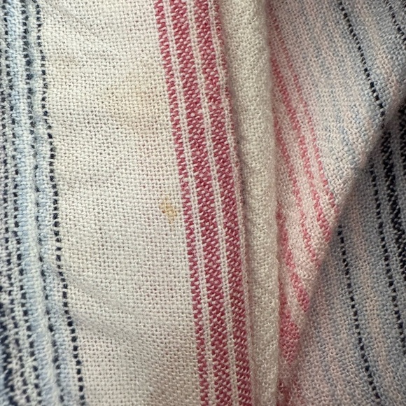 Cloth & Stone Linen Blend Striped Sleeveless Shirt Dress Frayed Hem Size Medium - Picture 15 of 15